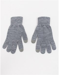 Серые перчатки с накладками для сенсорных экранов Glamorous