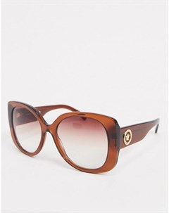 Квадратные солнцезащитные очки коричневого цвета 0VE4387 Versace