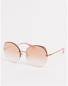 Круглые солнцезащитные очки розового цвета Vogue Versace