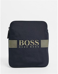 Темно синяя сумка через плечо с логотипом Boss