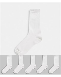 Комплект из 5 пар носков в рубчик New look