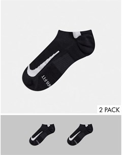 Набор из 2 пар черных невидимых носков Nike running