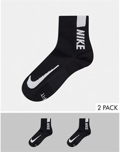 Набор из 2 пар черных носков с логотипом Nike running