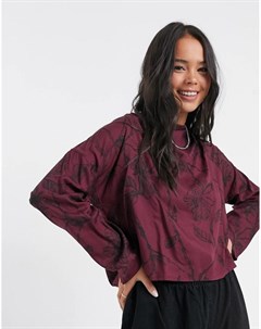 Бордовая блузка с принтом роз Native youth
