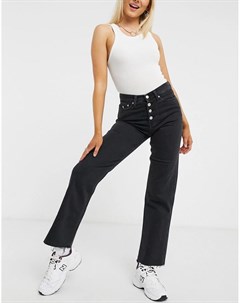 Черные джинсы прямого кроя с завышенной талией Jeans Calvin klein