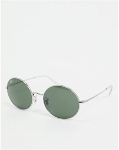 Серебристые солнцезащитные очки в овальной оправе Ray-ban®