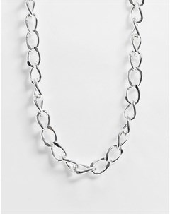 Серебристое массивное ожерелье цепочка Pieces