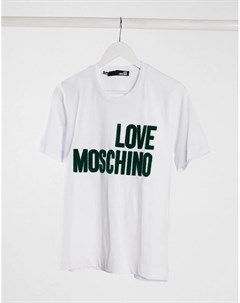 Белая футболка с логотипом Love moschino