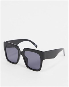 Квадратные солнцезащитные очки в массивной глянцевой оправе черного цвета в стиле 70 х Asos design