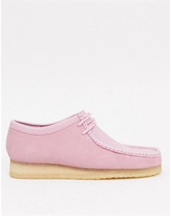 Розовые замшевые ботинки Wallabee Clarks originals