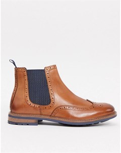 Светло коричневые кожаные ботинки челси с контрастной вставкой Silver street