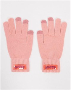 Персиковые перчатки с логотипом Trapeze Nicce