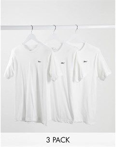 Набор из 3 белых футболок Reebok