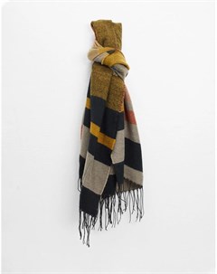 Oversized шарф в разноцветную полоску с кисточками Vero moda