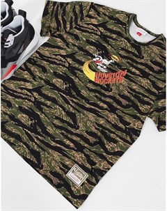 Oversized футболка с тигровым камуфляжным принтом NBA Houston Rockets Mitchell and ness