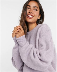Пушистый свитер лавандового цвета с круглым вырезом Asos design