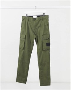 Зауженные брюки карго цвета хаки Calvin klein jeans
