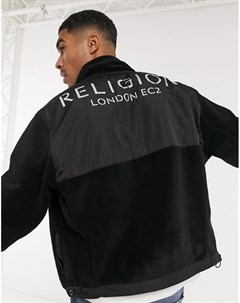 Черная флисовая куртка на молнии Religion
