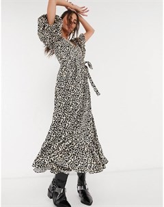 Платье макси с пышными рукавами и леопардовым принтом Sister jane