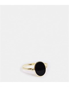 Позолоченное серебряное кольцо с овальным черным камнем Exclusive Kingsley ryan