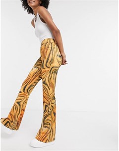 Расклешенные брюки с тигровым принтом Jaded london