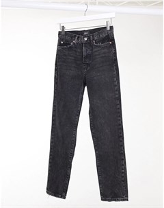 Черные прямые джинсы с высокой талией Only