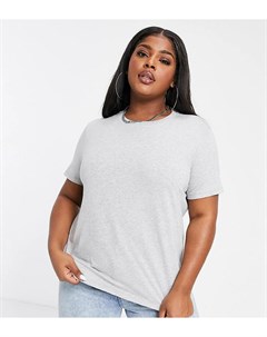 Серая меланжевая футболка из органического хлопка с круглым вырезом ASOS DESIGN Curve Asos curve