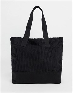 Черная сумка тоут из вельвета в стиле oversized Asos design