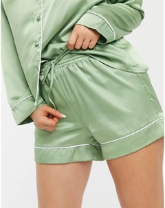 Шалфейно зеленые атласные шорты от пижамы Asos design