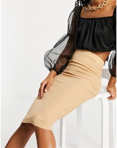 Базовая юбка мидакси бежевого цвета Flounce london
