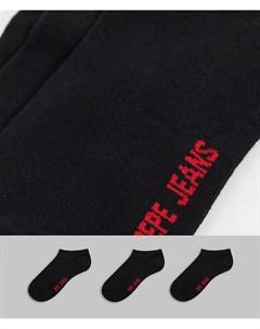 Набор из трех пар спортивных носков черного цвета dan Pepe jeans