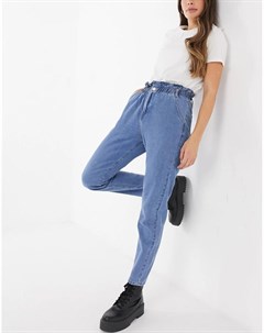Синие джинсы с присборенной талией x Billie Faiers In the style