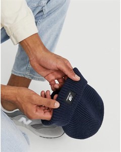 Темно синяя шапка бини с логотипом New balance