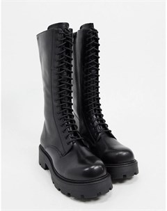 Черные массивные ботинки на шнуровке Cosmo Vagabond