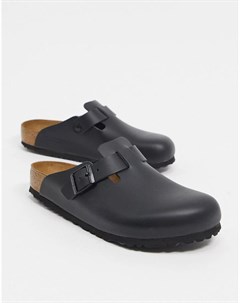 Кожаные клоги слипоны черного цвета Birkenstock