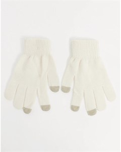 Белые перчатки с отделкой для сенсорных гаджетов Svnx