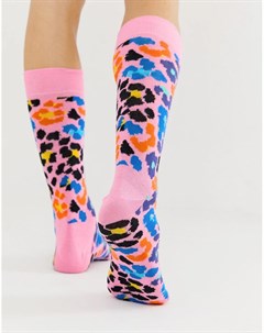 Носки с леопардовым узором Happy socks