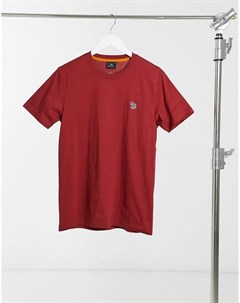 Темно красная узкая футболка с логотипом в виде зебры Ps paul smith