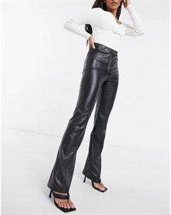 Черные брюки из искусственной кожи Na-kd