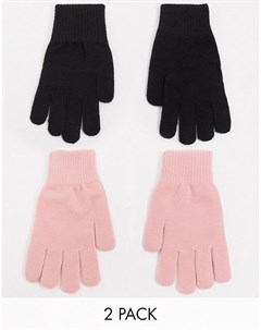 Набор из двух пар перчаток черные розовые Aello Monki