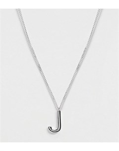 Серебряное ожерелье цепочка с подвеской в виде буквы J DesignB Designb london
