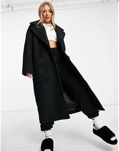 Черное длинное пальто в стиле oversized Hattie Ugg