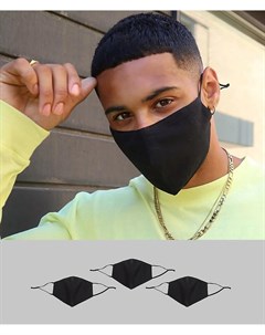 Набор из 3 масок для лица черного цвета Asos design