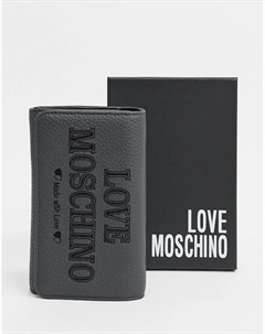 Серая сумка кошелек с цепочкой essential Love moschino