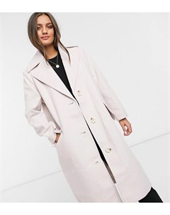 Розовое пальто в стиле oversized на пуговицах ASOS DESIGN Petite Asos petite