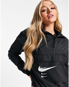 Черная куртка с логотипом галочкой Nike running