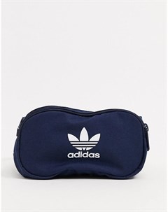 Темно синяя сумка кошелек на пояс с логотипом Adidas originals