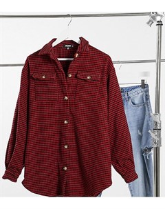 Красная куртка рубашка с узором гусиная лапка Missguided tall