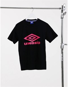 Черная прямая футболка с логотипом Umbro