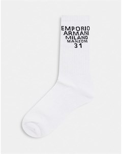 Белые спортивные носки с логотипом Milano Emporio armani